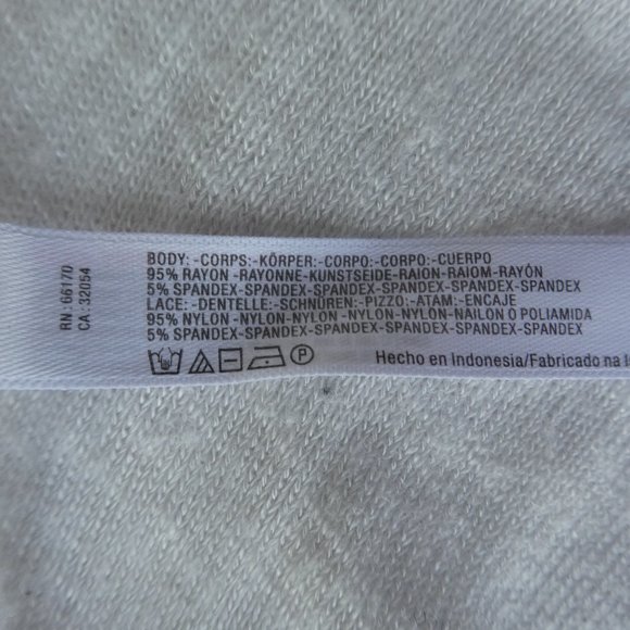 Intimately Free People Ivory No Limits Top Pieced Knit Lace Mock Neck S - Picture 6 of 6